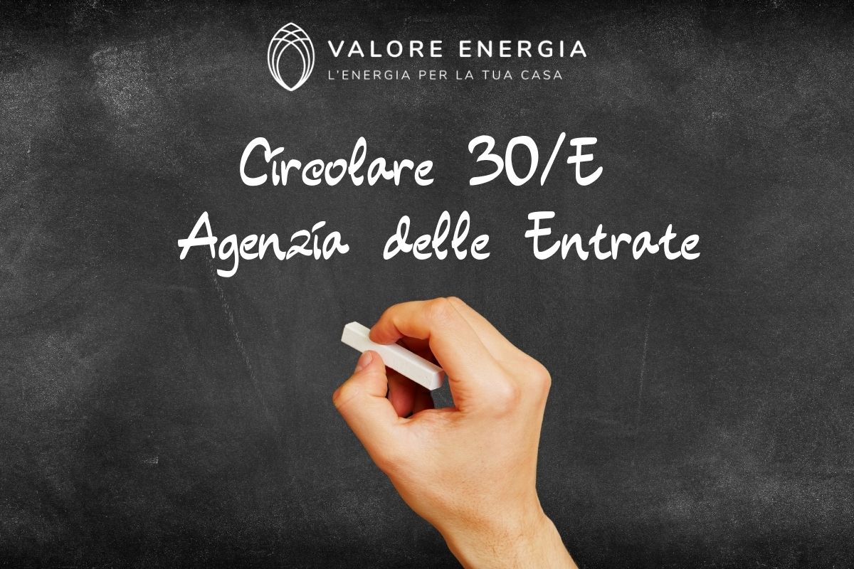 circolare 30 e dell'agenzia delle Entrate