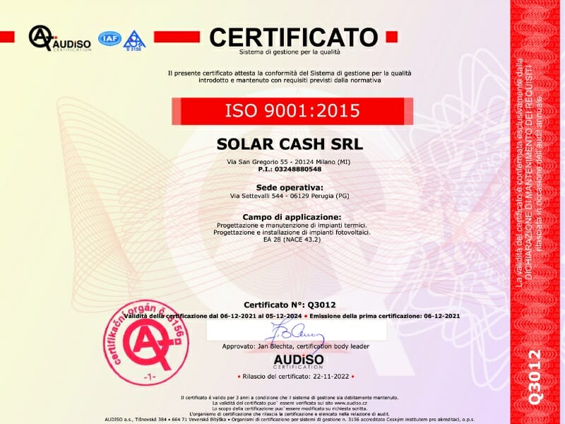 ISO 9001:2015 Valore Energia ottiene la certificazione per il 2023!