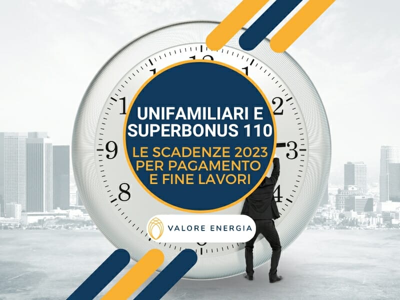 Superbonus 110 unifamiliari quali sono le scadenze 2023 per il pagamento degli interventi e per il fine lavori?